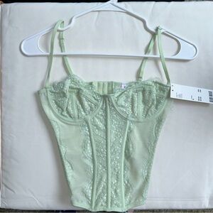 Women’s Light Green Going Out Corset Top Urban Outfitters M